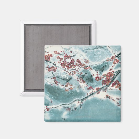 雪の梅 マグネット (正面/裏面)