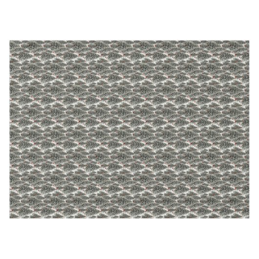 雪の森がクリスマスツリーを覆った テーブルクロス (正面(横))