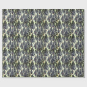 雪の森がクリスマスツリーを覆った ラッピングペーパー (フラット)