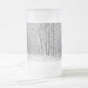 雪の森すり曇りグラスビアマグ フロストグラスビールジョッキ