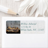 雪の森でのユール（キリスト降誕祭）ログの書き込み ラベル (インサイチュ)