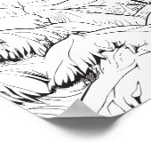 雪の森でトナカイの着色ポスター ポスター (角)