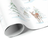 雪の森で赤い鼻をしている鹿 ラッピングペーパー (ロールコーナー)
