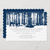 雪の森とデアー | 結婚s 招待状 (正面/裏面)