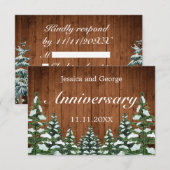 雪の森と森の国の結婚記念日 出欠カード (正面/裏面)