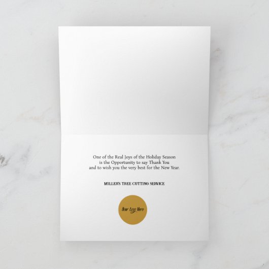 雪の森と金ゴールドと銀色の木 カード (内部)