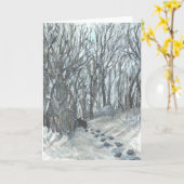 雪の森のクマ カード (黄色い花)