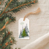 雪の森のクリスマスツリー ギフトタグ