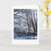 雪の森のクリスマス カード (黄色い花)