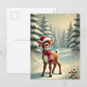 雪の森のクリスマス+レインダー シーズンポストカード (正面/裏面)