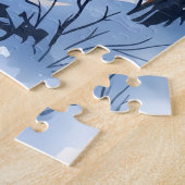 雪の森のコージーウィンターキャビン ジグソーパズル (側面)