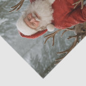 雪の森のサンタクロースとトナカイ クリスマス 薄葉紙 (詳細)