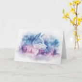 雪の森のセレスティアルウルフ カード (黄色い花)