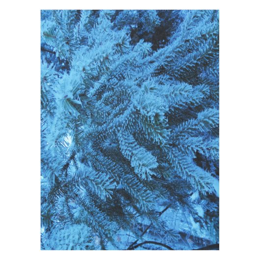 雪の森のトウヒの枝 テーブルクロス (正面)