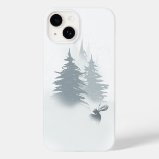 雪の森の中に立つ Case-Mate iPhone 14ケース