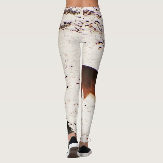 雪の森の中の鹿の迷彩柄カモフラージュ。 レギンス (裏面)