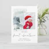 雪の森の写真 赤ちゃんの初めてのクリスマス ホリデーカード (スタンド正面)