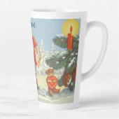 雪の森の冬の小人、ビンテージクリスマス カフェラテマグ (右)