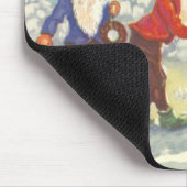 雪の森の冬の小人、ビンテージクリスマス マウスパッド (コーナー)