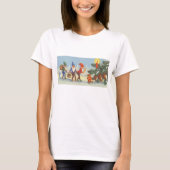雪の森の冬の小人、ビンテージクリスマス Tシャツ (正面)