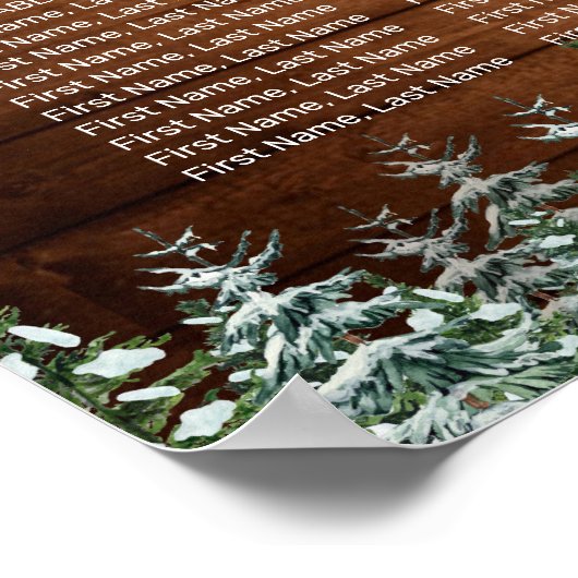 雪の森の国のシーティングチャート16表 ポスター (角)