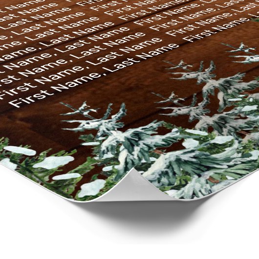 雪の森の国のシーティングチャート20表 ポスター (角)