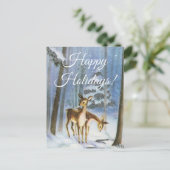 雪の森の子鹿2匹のポストカード シーズンポストカード (スタンド正面)