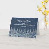 雪の森の孫娘と夫のクリスマス カード (黄色い花)