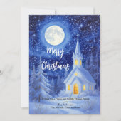雪の森の教会ホリデークリスマスカード (正面)