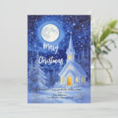 雪の森の教会ホリデークリスマスカード (スタンド正面)