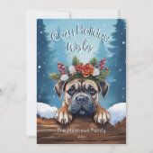 雪の森の森のぞきブルマスティフすてき シーズンカード (正面)