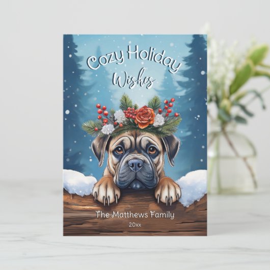 雪の森の森のぞきブルマスティフすてき シーズンカード (スタンド正面)