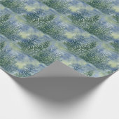 雪の森の水のカラーシーン ラッピングペーパー (角)