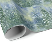雪の森の水のカラーシーン ラッピングペーパー (ロールコーナー)