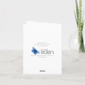 雪の森の水の色のクリスマスカードのウサギ シーズンカード (裏面)