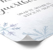 雪の森の水の色フォトゲストブックの看板 ポスター (角)