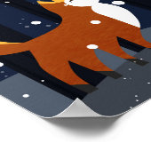 雪の森の狐と星の光のストリングス ポスター (角)