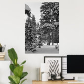 雪の森の白黒ポスター ポスター (ホームオフィス)
