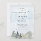 雪の森の結婚した季節結婚 招待状 (正面)