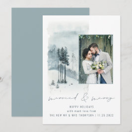 雪の森の結婚写真メリー結婚したクリスマス