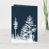 雪の森の野生の白馬のクリスマス シーズンカード (裏面)