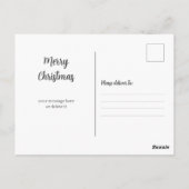 雪の森の鹿クリスマスツリーの水色 ポストカード (裏面)