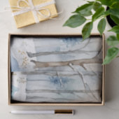 雪の森の鹿クリスマスツリーの水色 薄葉紙 (ギフト)