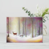 雪の森の鹿 お手頃なクリスマス シーズンカード (スタンド正面)