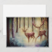 雪の森の鹿　クリスマス予算対応 シーズンカード (正面/裏面)