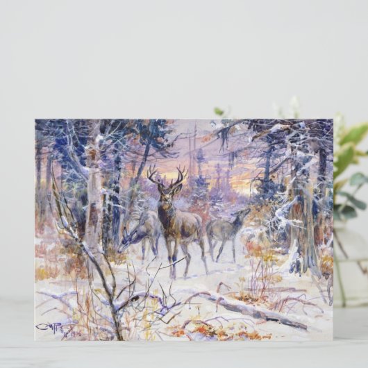 雪の森の鹿（冬の季節） カード (スタンド正面)