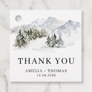 雪の森ウッドランド冬の結婚式ありがとう フェイバータグ