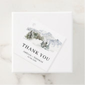 雪の森ウッドランド冬の結婚式ありがとう フェイバータグ (インサイチュ)