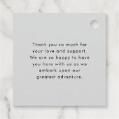 雪の森ウッドランド冬の結婚式ありがとう フェイバータグ (裏面)