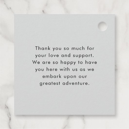 雪の森ウッドランド冬の結婚式ありがとう フェイバータグ (裏面)